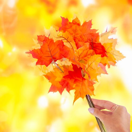 Sztuczne Jesienne Liście Do Kompozycji Bukiet Liści Stroik Jesienny Gałązka na Arena.pl