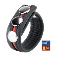 red leather regulowany pasek skorzany czerwony 22 mm - system zatrzaskowy