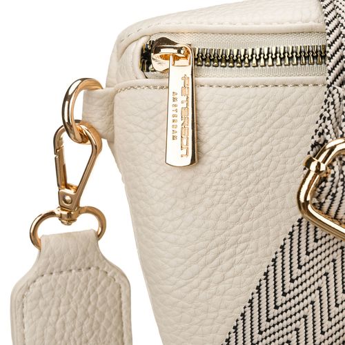 jasnobeżowa nerka damska ze skóry ekologicznej zamykana suwakiem - peterson na Arena.pl