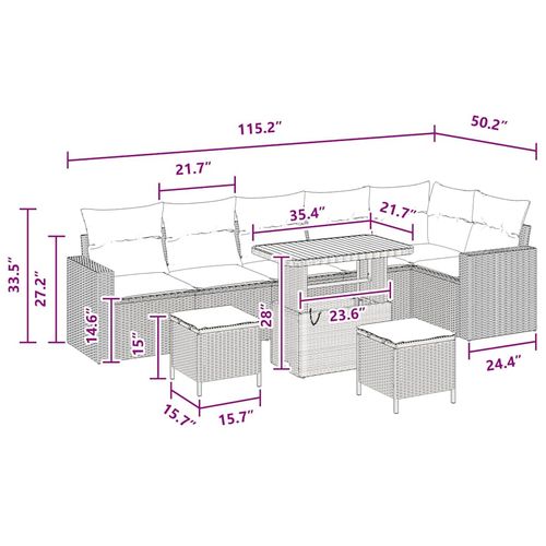 Zestaw Sof na Ogród 9 pcs Czarny polirattan na Arena.pl