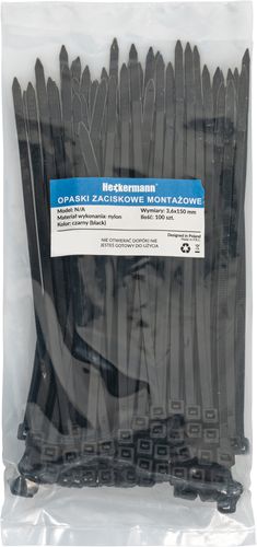 Opaski Zaciskowe Heckermann 100Szt - Czarne na Arena.pl