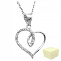 Naszyjnik Srebrny 925 Łańcuszek z Sercem Serduszko Serce dla Ukochanej