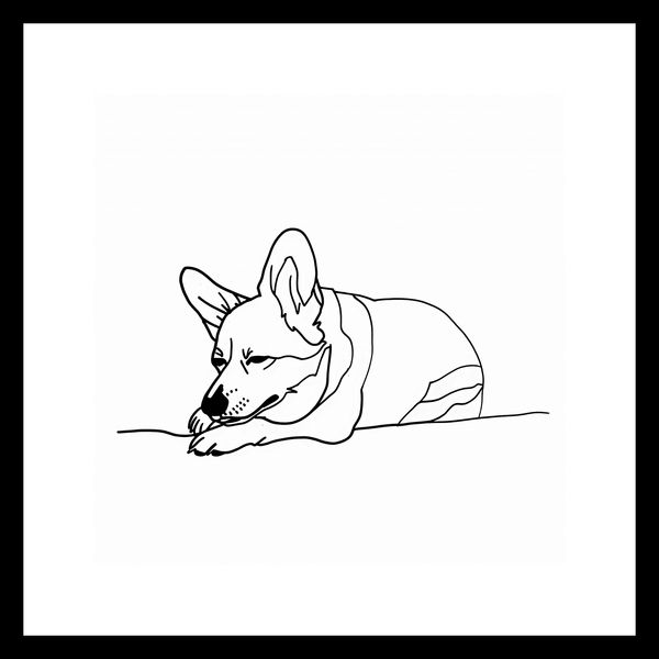 Plakat 20x20cm Śpiący Corgacz zdjęcie 3
