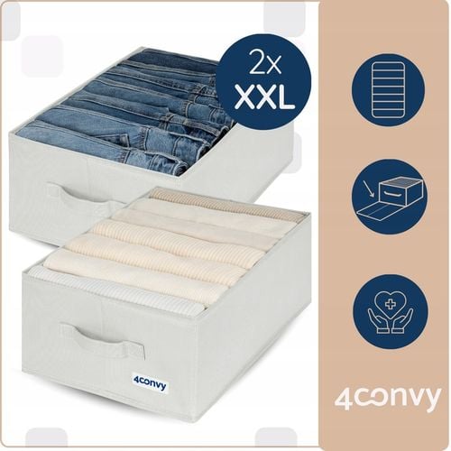 2x organizer XXL pudełko pojemnik na ubrania jeansy do szuflady na Arena.pl