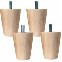 4x noga drewniana bukowa surowa meblowa STOŻEK 10 cm buk toczona KOMPLET