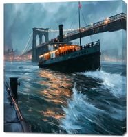 Obraz 90x100cm Stary Parowiec