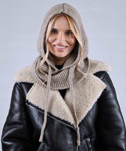CZAPKA Kominiarka KAPTUR komin Balaclava damska ciepła miekka zimowa Latte na Arena.pl