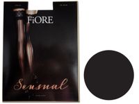 Pończochy samonośne ze szwem piękną koronką Fiore Black 4