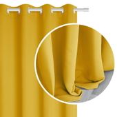 Zasłona gotowa na przelotkach HOLD 140x250 blackout musztardowa