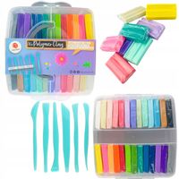 MODELINA TERMOUTWARDZALNA 26 kolorów + 6 narzędzi W PLASTIKOWYM PUDEŁKU