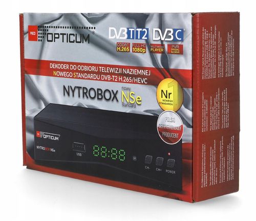 TUNER DVB-T2 OPTICUM NYTROBOX NSe H.265 na Arena.pl