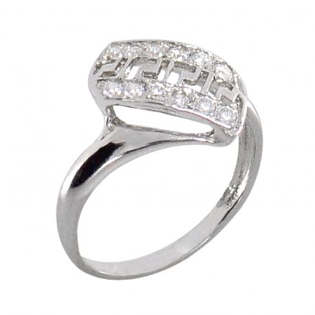 SREBRNY PIERŚCIONEK WZÓR GRECKI Z CYRKONIAMI PRÓBA SREBRA 925 na Arena.pl