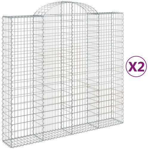 Kosze gabionowe, 2 szt, 200x50x180/200 cm, galwanizowane żelazo na Arena.pl