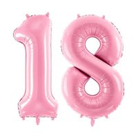 Balon foliowy liczba 18 różowy 86 cm