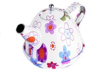 ZESTAW PIĘKNY METALOWY SERWIS DO HERBATY