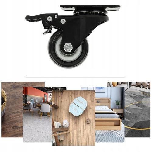 4× ZESTAW JEZDNY KÓŁKA OBROTOWE GUMOWE KOŁA ŁOŻYSKOWANE MEBLOWE 50mm na Arena.pl