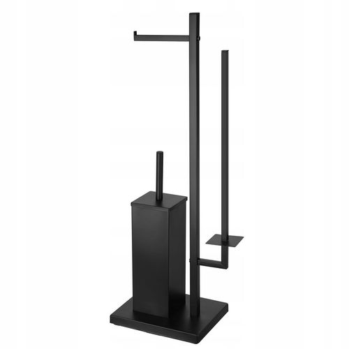 Stojak na papier toaletowy i szczotka do WC czarna loft łazienkowa YOKA na Arena.pl