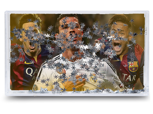 Akwarium - Ramka wodna 3D - Messi, Ronaldo, Neymar na Arena.pl