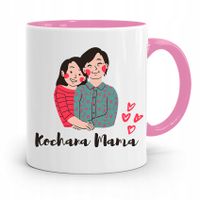 Kubek Różowy Prezent Dla Mamy Kochana Mama Prezent Z Nadrukiem Ze Zdjęciem