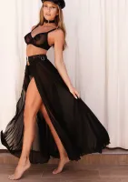 goddess skirt kinky diva długa spodnica z siateczki z rozcięciem l/xl