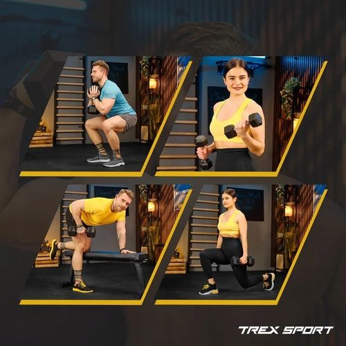 Hantla hex hantel żeliwny do ćwiczeń gumowany żeliwny 17,5kg Trex Sport na Arena.pl