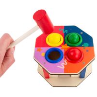 tg67016 gra wbijanka montessori wbijak drewniany + młotek przebijanka
