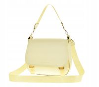 Laura Biaggi - torebka listonoszka żółty groszek mat z klapką F235