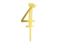 Topper na tort cyfra "4", złota