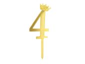 Topper na tort cyfra "4", złota