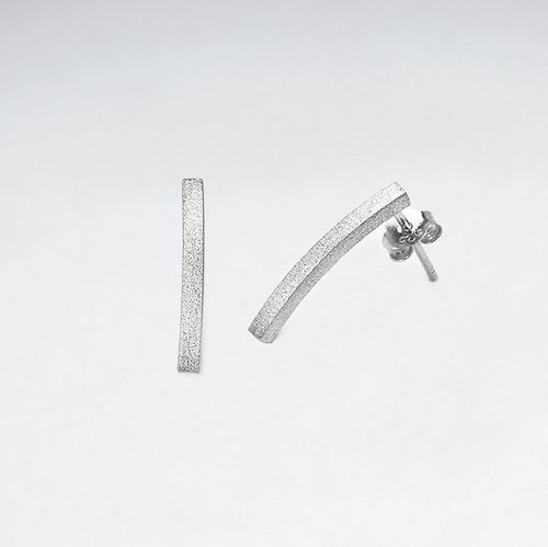 srebrne kolczyki pałeczki szczotkowane na Arena.pl