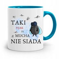 Dla Alkoholika Pijaka Kubek Błękitny Na Prezent Z Nadrukiem Ze Zdjęciem