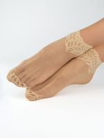 SKARPETKI KORONKOWE SN035 36-41 beżowy