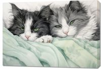 Obraz 100x70cm Dwie Zrelaksowane Kicie