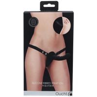 strap on silikonowy żebrowany ouch regulowany czarny 15 cm