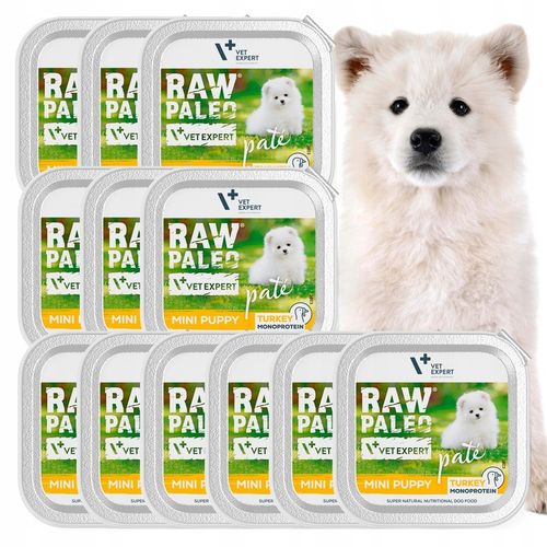 Mokra karma dla szczeniąt małych ras indyk Raw Paleo Pate 12 x 150 g na Arena.pl