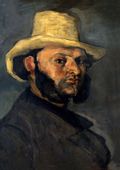 Gustave Boyer in a Straw Hat, Paul Cézanne - plakat 59,4x84,1 cm