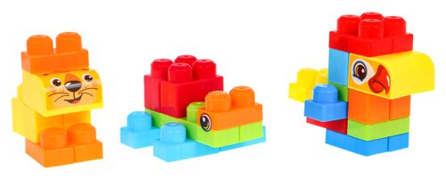 Zestaw Klocków Konstrukcyjnych Dla Dzieci 68 El. Zwierzątka Zoo + Naklejki na Arena.pl