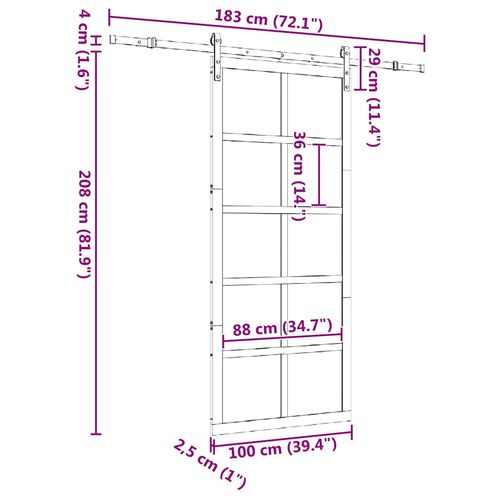 Drzwi przesuwne Brązowy 100 x 208 cm Lite drewno sosnowe na Arena.pl