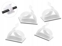 samoprzylepny uchwyt przewodu zapinany biały 4 szt