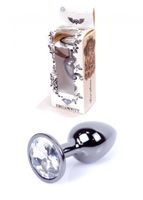 plug jewellery dark silver plug  clear