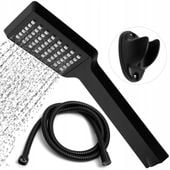 Słuchawka prysznicowa czarna długi wąż prysznicowy bezskrętny 150cm