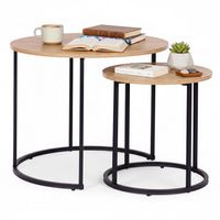ZESTAW STOLIKÓW KAWOWYCH LOFTOWY MODERNHOME METAL MDF
