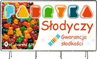 BANER REKLAMOWY 130x80 cm różne wzory duży wybór FABRYKA SŁODYCZY
