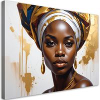 Obraz do salonu sypialni biura, Portret czarnoskórej kobiety 100x70