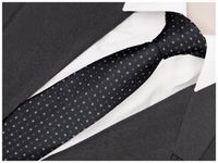 ŻAKARDOWY Krawat Męski Klasyczny Czarny rc101