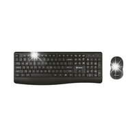 KLAWIATURA I MYSZ BEZPRZEWODOWA ZESTAW CZARNY USB 1600 DPI REGULOWANE NÓŻKI