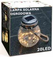 LAMPA SOLARNA OGRODOWA SŁOIK Lampion Solarny - 20LED XXL EFEKT SZRONU