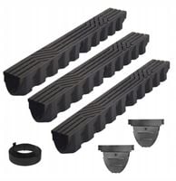 Odpływ liniowy do Garażu 3m x96x87mm do 1,5 Tony SLIM Kratka Czarna Z