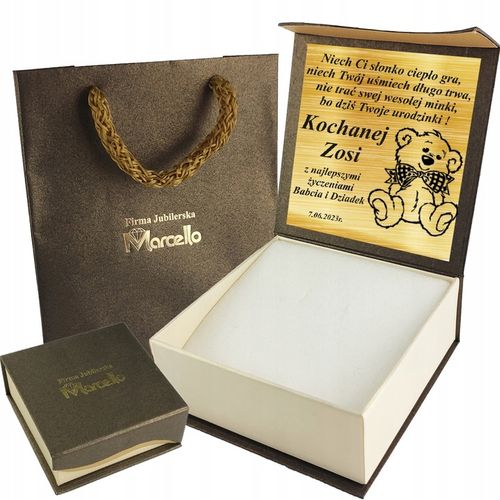 Srebrny Łańcuszek na Komunię Chrzest dla Chłopca Srebro 925 UPOMINEK GRATIS na Arena.pl