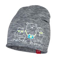 Broel Barnabe czapka bawełniana dla chłopca na wiosnę grafit 44-46